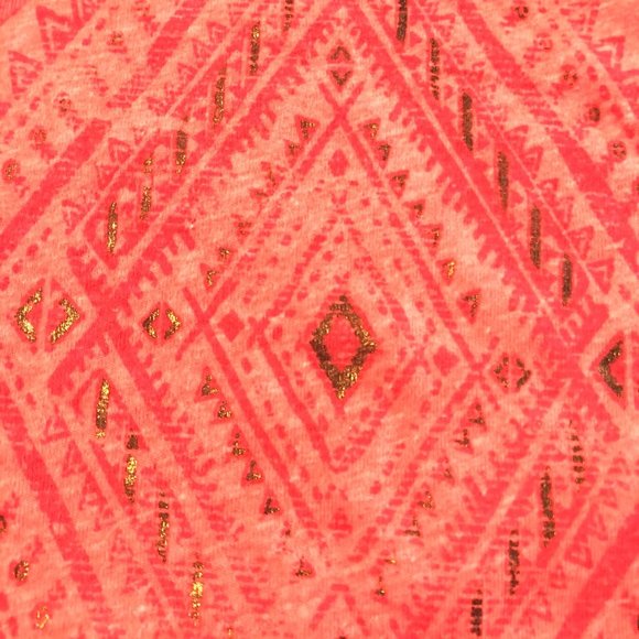 Maurices Fluorescent Peach Long Sleeve Tribal Tee - Picture 2 of 9